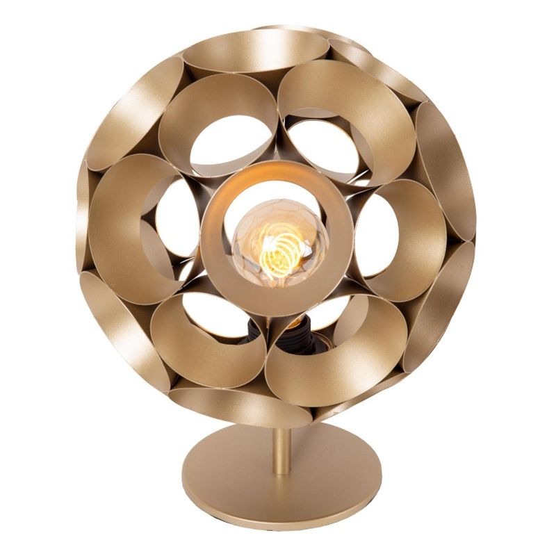 Lucide HANNELORE - Stolová lampa - Ø 25 cm - 1xE27 - Matt Gold / Mosadz